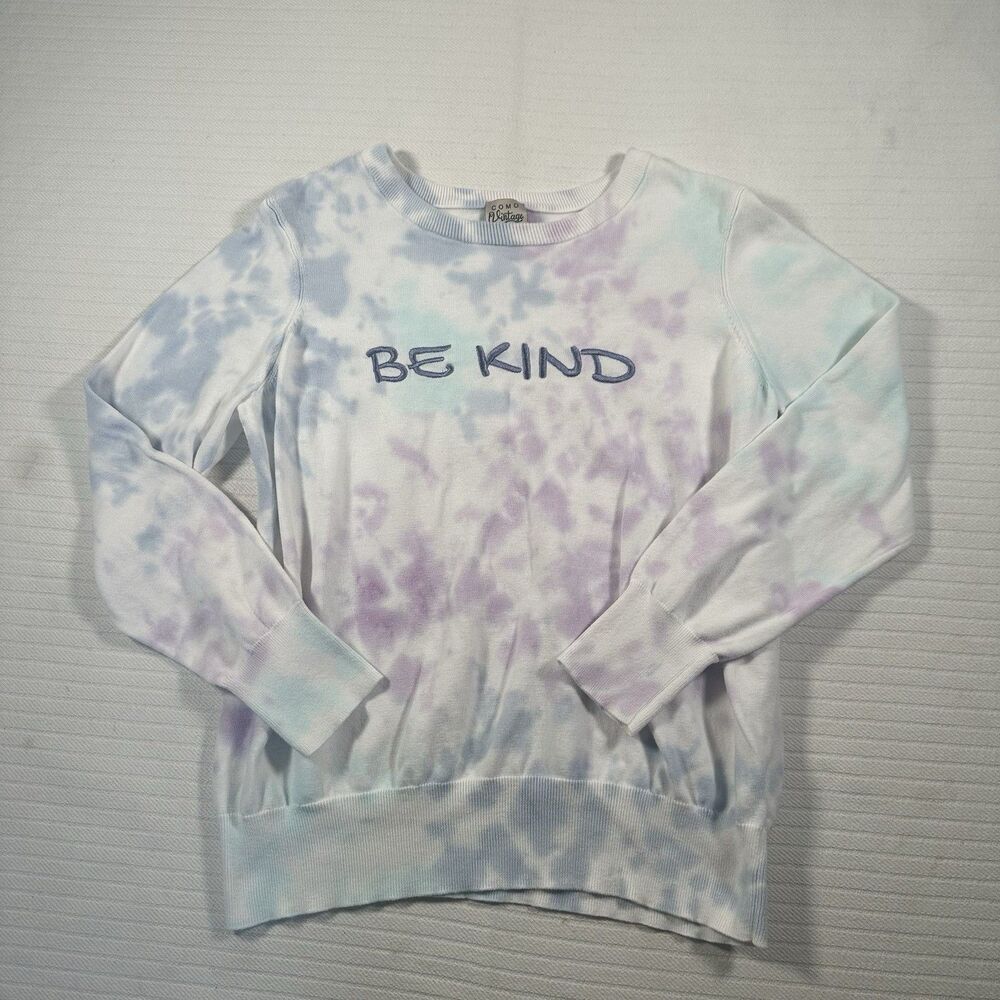 COMO Vintage Women’s Large Tie Dye Sweatshirt Be Kind Graphic Pullover